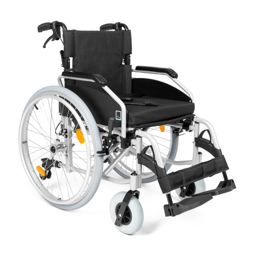 EVERYDAY-TIM : Wózek inwalidzki aluminiowy z łamanym oparciem i hamulcami dla osoby prowadzącej.