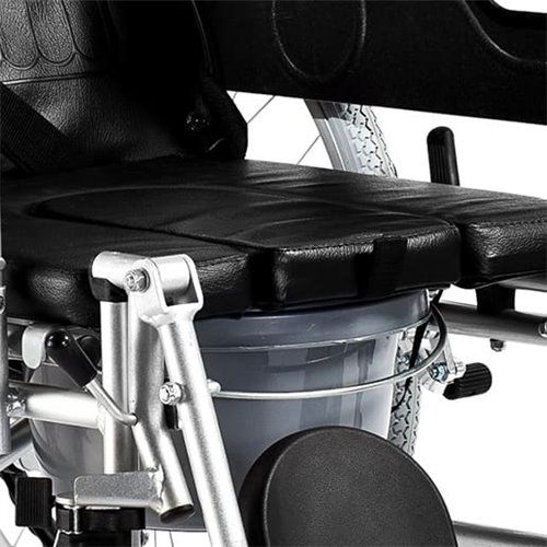 Wózek inwalidzki aluminiowy stabilizujący plecy i głowę z funkcją toaletową FS 654 LGC