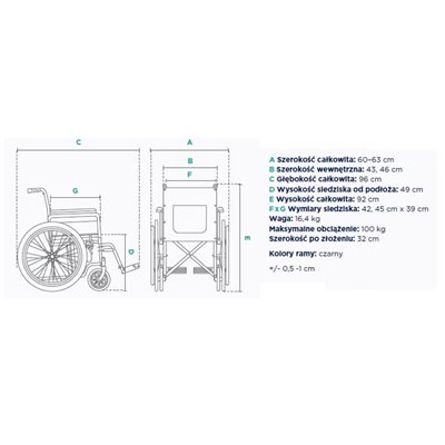 Wózek inwalidzki stalowy FS901