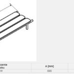 Szkic ławki z wymiarami: długość 690 mm, szerokość 255 mm, cztery drewniane siedziska na podporach.
