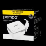 Pompka tlenowa Pempra NEB200 w czarno-żółtym opakowaniu z widocznym urządzeniem i wężem.