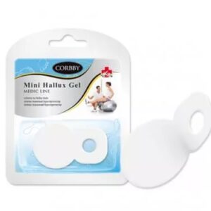 Gel na odciski z metalowym wkładkiem i elastycznym paskiem, w opakowaniu z etykietą marki Corbby.