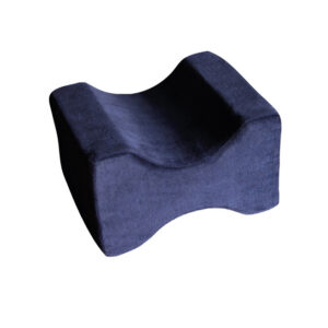 Fotel wypoczynkowy w ciemnoniebieskim kolorze o nowoczesnym, falistym kształcie, bez podłokietników.