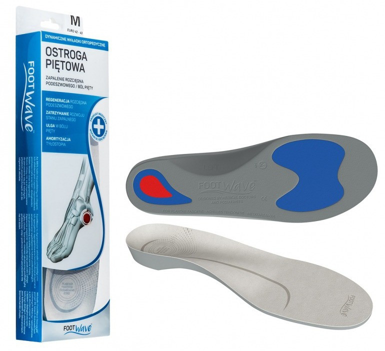 Orteza piętowa Foot Wave na zapalenie rozcięgna, z amortyzacją i wsparciem dla pięty, w zestawie z wkładkami ortopedyczn