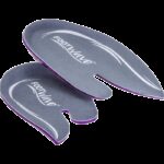 Dwustronne wkładki ortopedyczne FootWave w szarym kolorze z logo, przeznaczone do poprawy komfortu stóp.