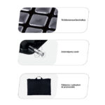 Wielokomorowa konstrukcja, automatyczny zawór z obrotem 360°, pokrowiec z uchwytem do przenoszenia.