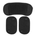 Zestaw opaski na oczy i dousznych wkładek z pianki, czarne, do relaksu lub medytacji.