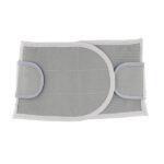 Pas ortopedyczny z szerokimi taśmami mocującymi, w kolorze szarym i białym, przeznaczony do stabilizacji kręgosłupa.