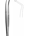 Para narzędzi dentystycznych, jedna z nich ma ząbkowaną końcówkę, druga jest gładka, obie mają długie, cienkie ramio