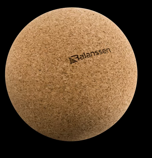 Piłka do ćwiczeń z logo marki Balanssen, wykonana z pianki o teksturowanej powierzchni.