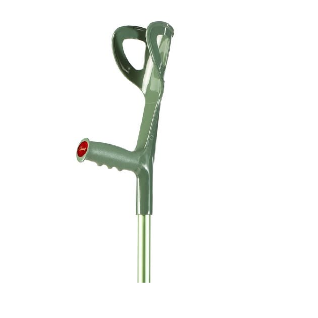 Laska z zielonym uchwytem i czerwonym przyciskiem, służy do podnoszenia i przenoszenia ciężkich przedmiotów.