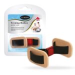 Zestaw treningowy Hallux z elastycznymi nakładkami na palce stóp, w opakowaniu z instrukcją.