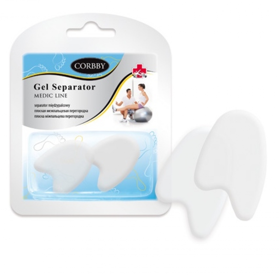 Gel separator do rehabilitacji i ćwiczeń mięśniowych, w opakowaniu z dwoma sztukami.