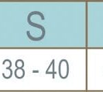 Tabela rozmiarów butów: S, M, L z zakresami numerów 38-40, 41-43 i 44-46.