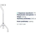 Ręczny wózek inwalidzki z regulacją wysokości, czarny, o wymiarach podstawy 24,5 x 29,5 cm, maksymalne obciążenie 100 k