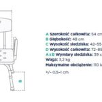 Stół dziecięcy z regulacją wysokości, szerokość 54 cm, głębokość 48 cm, waga 3,2 kg, maksymalne obciążenie 110 k