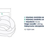 Specyfikacja techniczna z wymiarami i wagą pontonu do pływania, z podanymi rozmiarami i maksymalnym obciążeniem.