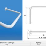 Uchwyt stalowy z dwoma mocowaniami, długość 500 mm, szerokość 300 mm, z zaokrąglonymi narożnikami R50.