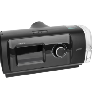 Automatyczny aparat CPAP marki Yuwell z wyświetlaczem i regulatorem, służący do terapii bezdechu sennego.
