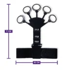 Stalowy uchwyt na hantle z pięcioma okrągłymi końcówkami, długość 11 cm, szerokość 10 cm, z oznaczeniami wag 13, 17