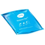 Maseczka do twarzy Sanity Kompres Flex Mini, biodegradowalna, w niebieskim opakowaniu, z ilustracjami użycia.