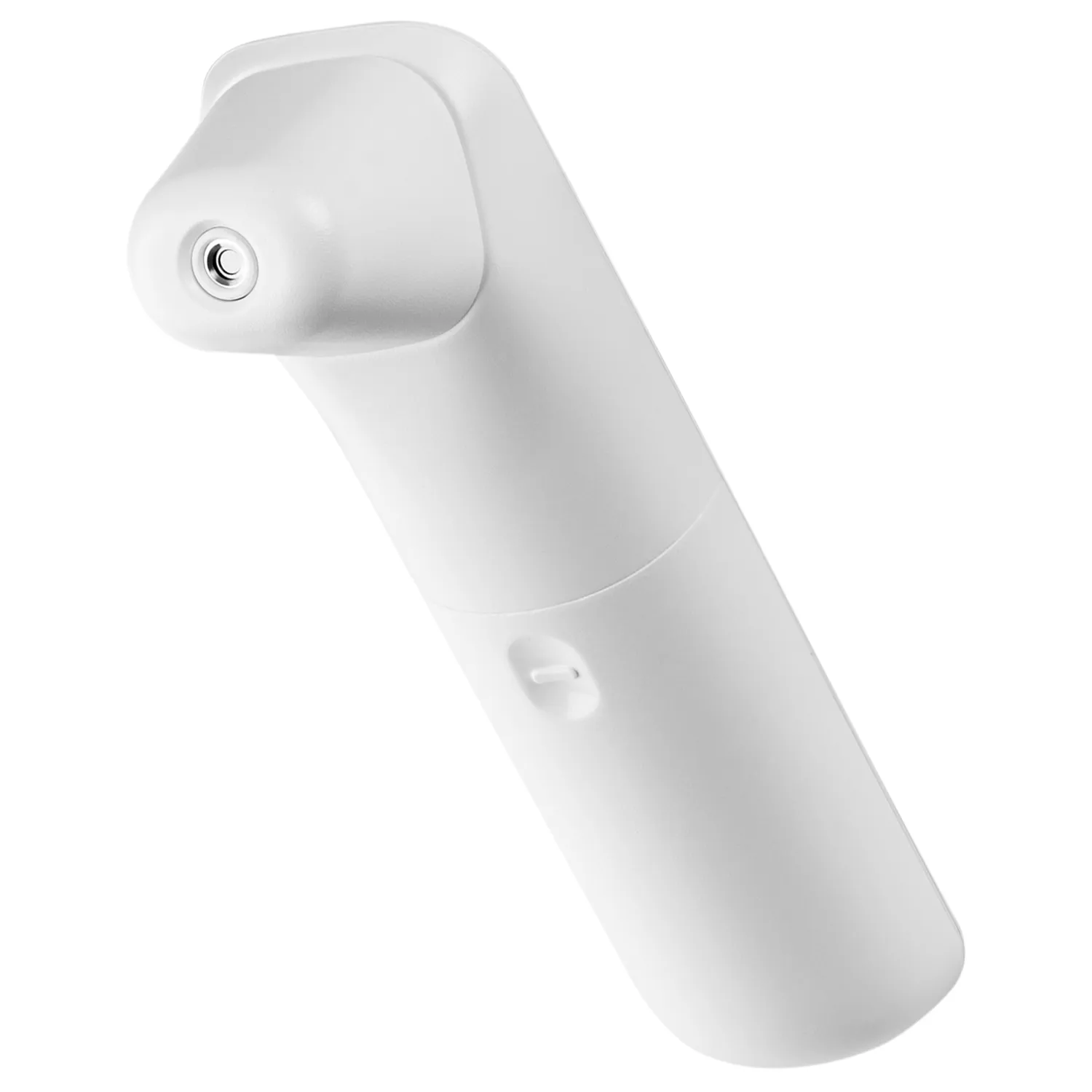 Biały, ręczny skaner 3D z czujnikiem na końcu, używany do skanowania obiektów i tworzenia ich modeli 3D.